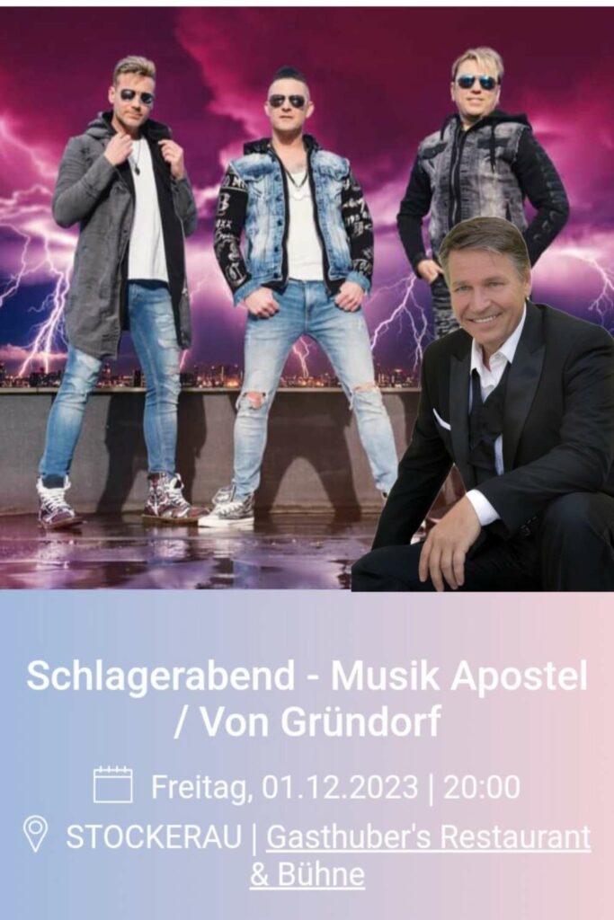 Schlagerabend mit Von Gründorf und Musik Apostel